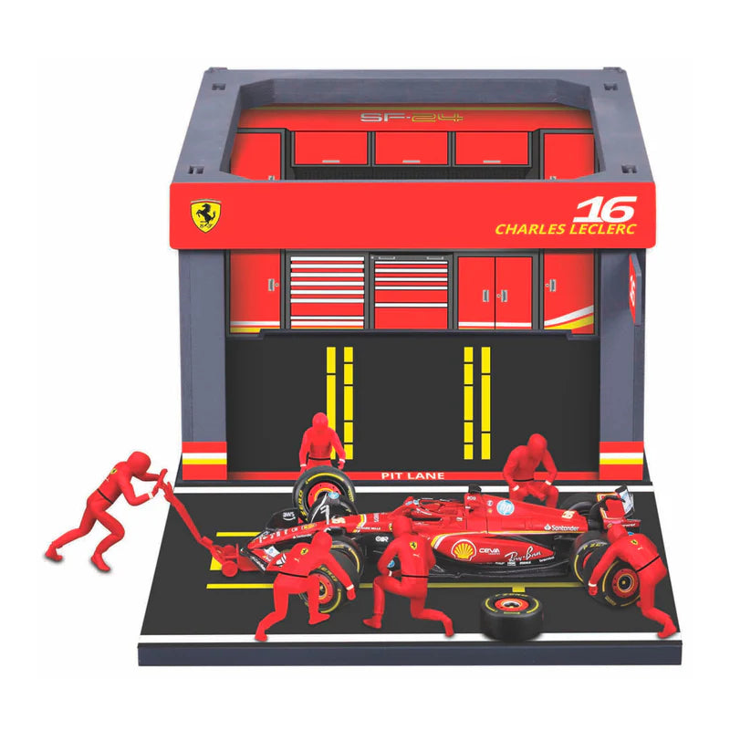 (2024) F1 Miniatura Scuderia Ferrari SF-24 Pit Pass #16 Charles Leclerc 1:18