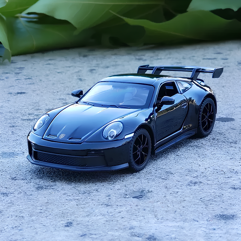 Miniatura Porsche 911 GT3 Preta em Metal 1:32