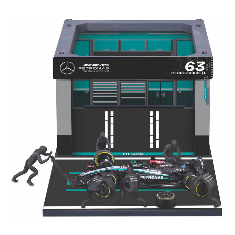 (2024) F1 Miniatura Mercedes-AMG W15 Pit Pass #63 George Russel 1:18