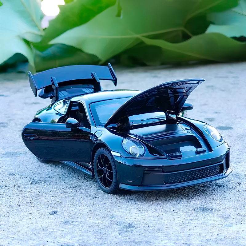 Miniatura Porsche 911 GT3 Preta em Metal 1:32