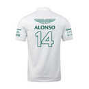 Camisa Polo Fernando Alonso Aston Martin 2024 Branca