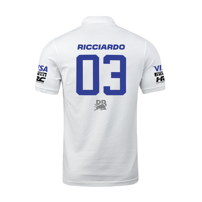 Camisa Polo Daniel Ricciardo Visa Racing Bulls Branca 2024