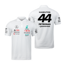 Camisa Polo Lewis Hamilton Mercedes 2024 Branca