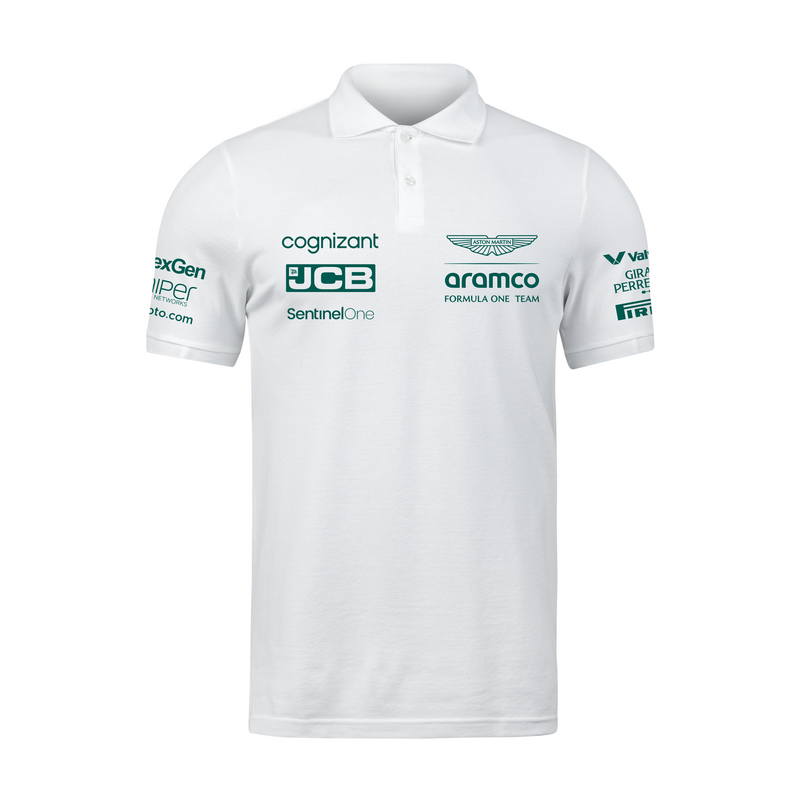 Camisa Polo Fernando Alonso Aston Martin 2024 Branca