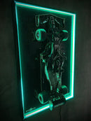 Quadro Light F1 Com Led Multicores + Miniatura F1 Escala 1/10