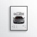 Quadro Decorativo Automotivo  - Lamborghini Gallardo